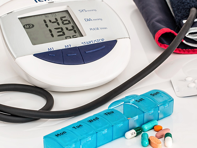 A high blood pressure emergency at home can be detected using a blood pressure reader